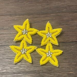 Yellow Starfish Beaded Earrings